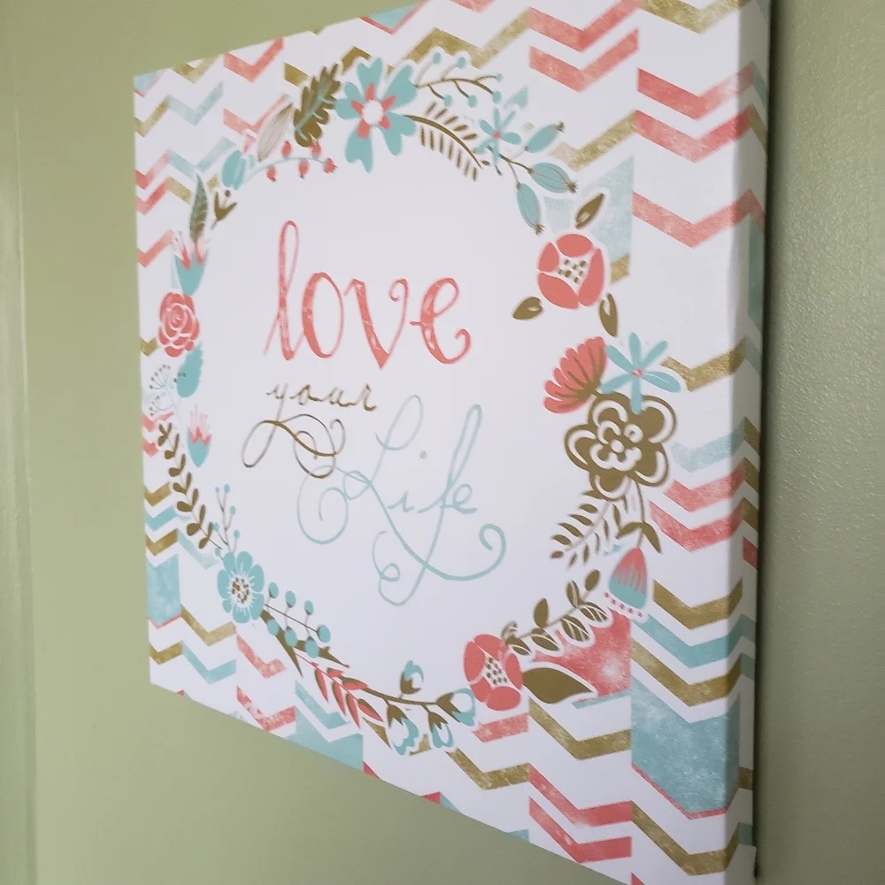 Floral and Geometric Wreath Wall Art - Love Your Life New
